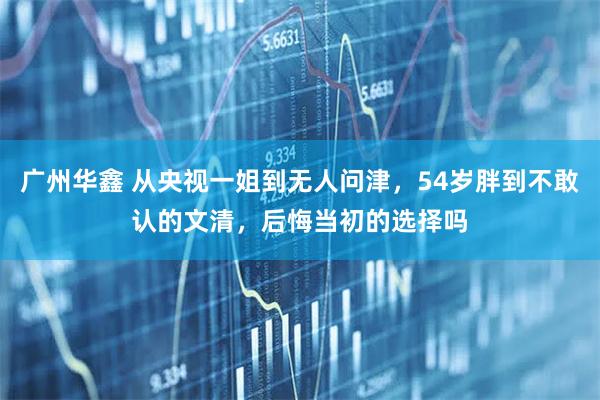 广州华鑫 从央视一姐到无人问津，54岁胖到不敢认的文清，后悔当初的选择吗
