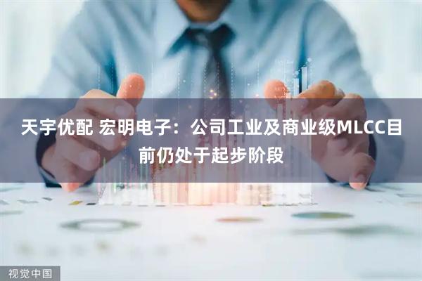 天宇优配 宏明电子：公司工业及商业级MLCC目前仍处于起步阶段
