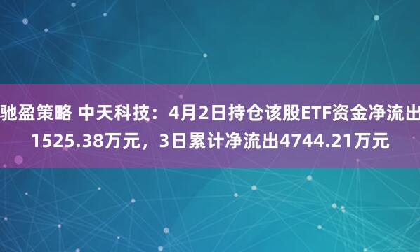 驰盈策略 中天科技:4月2日持仓该股ETF资金净流出1525.38万元,3日累计净流出4744.21万元