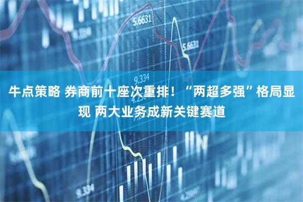 牛点策略 券商前十座次重排！“两超多强”格局显现 两大业务成新关键赛道
